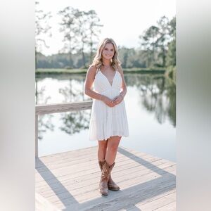 Lulu's White Halter Mini Dress